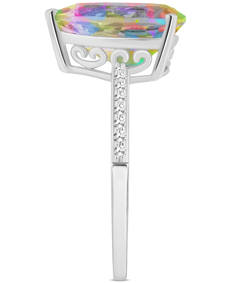 Mystic Topaz (3-5/8 ct. t.w.) & Diamond (1/10 Pear Ring Sterling Silver (Also Pink Topaz)
