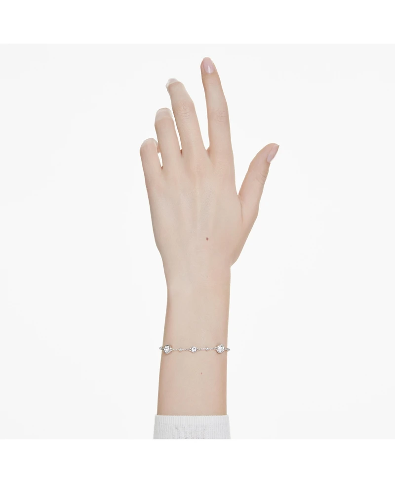 Swarovski Round Cut, White, Rhodium Plated Imber Bracelet