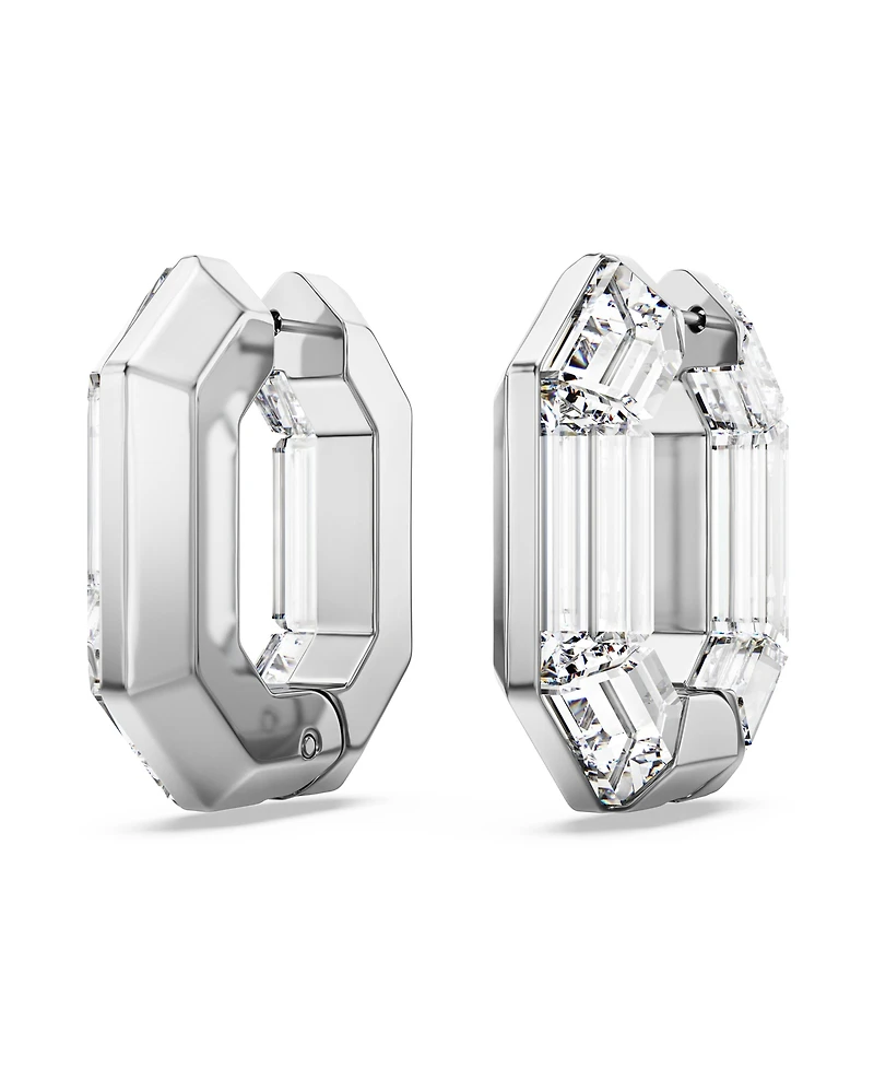 Swarovski Octagon Shape, Small, Lucent Hoop Earrings