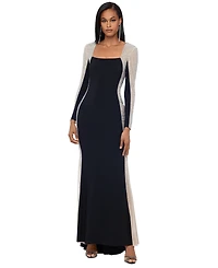 Xscape Embellished Colorblocked Gown