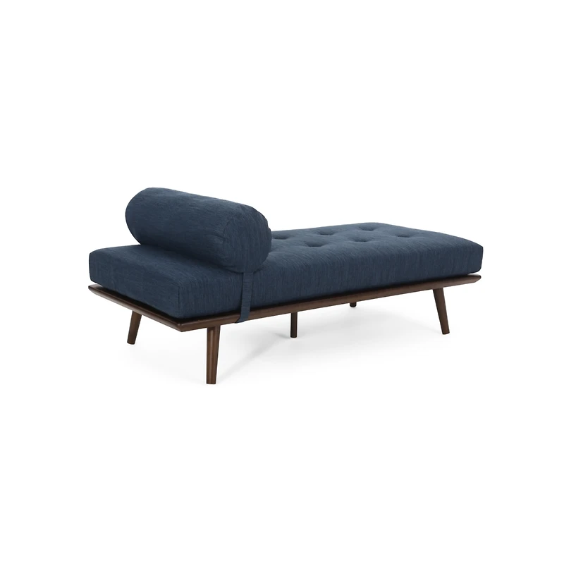 Streamdale Furniture Mid-Century Modern Chaise Lounge with Button-Tufted Upholstery and Bolster Pillow