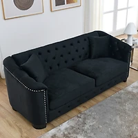 Simplie Fun 3-seater + 3-seater Combination sofa.Velvet black