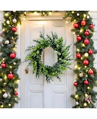 Slickblue Mixed Eucalyptus Leaf Foliage Wreath With Twig Accents 29"d