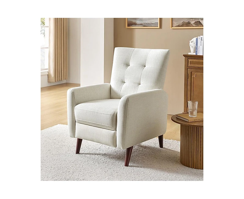 Hulala Home Moreno Modern Manual Recliner with Solid Wooden Legs