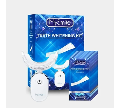 MySmile Teeth Whitening Kit with led Light, 28X Teeth Whitening Strips for Teeth Sensitive, 10 Min Fast Whitening , Helps to Remove Stains from Coffee