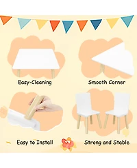 Streamdale Sturdy Kids Table and Chairs Set in White