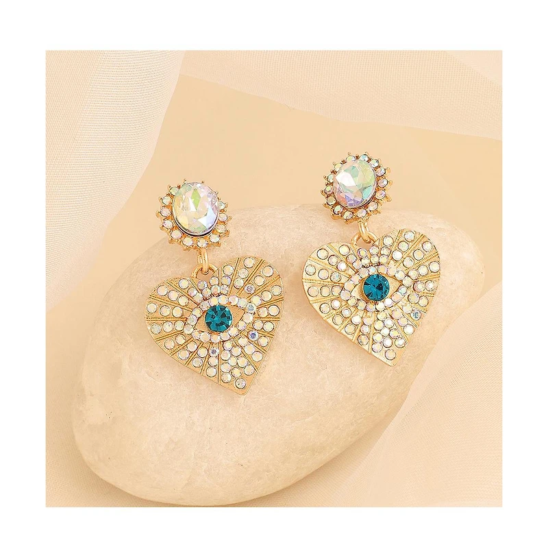 Sohi Women's Eye Heart Drop Earrings