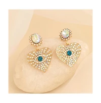 Sohi Women's Eye Heart Drop Earrings