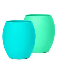 Sperric Toddler Silicone Cup Training Cup - Open Cup Led Weaning 2 Pack of No Spill Sippy Cups