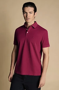Charles Tyrwhitt Men's Solid Short Sleeve Cotton Pique Polo