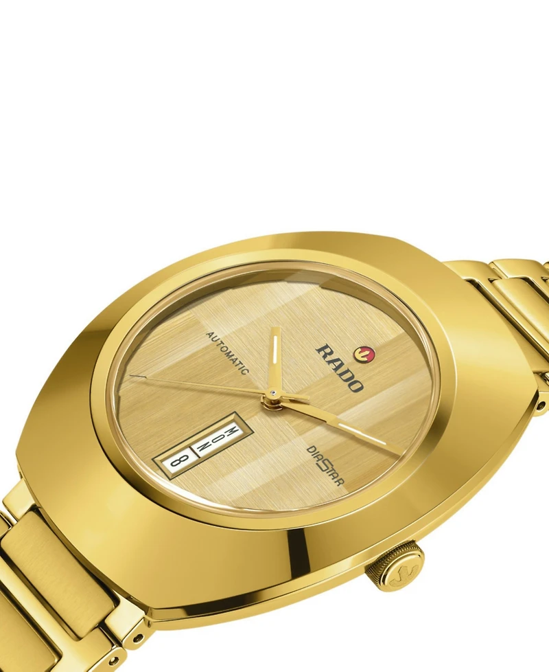 Rado Unisex Swiss Automatic Original DiaStar Gold Pvd Stainless Steel Bracelet Watch 38mm