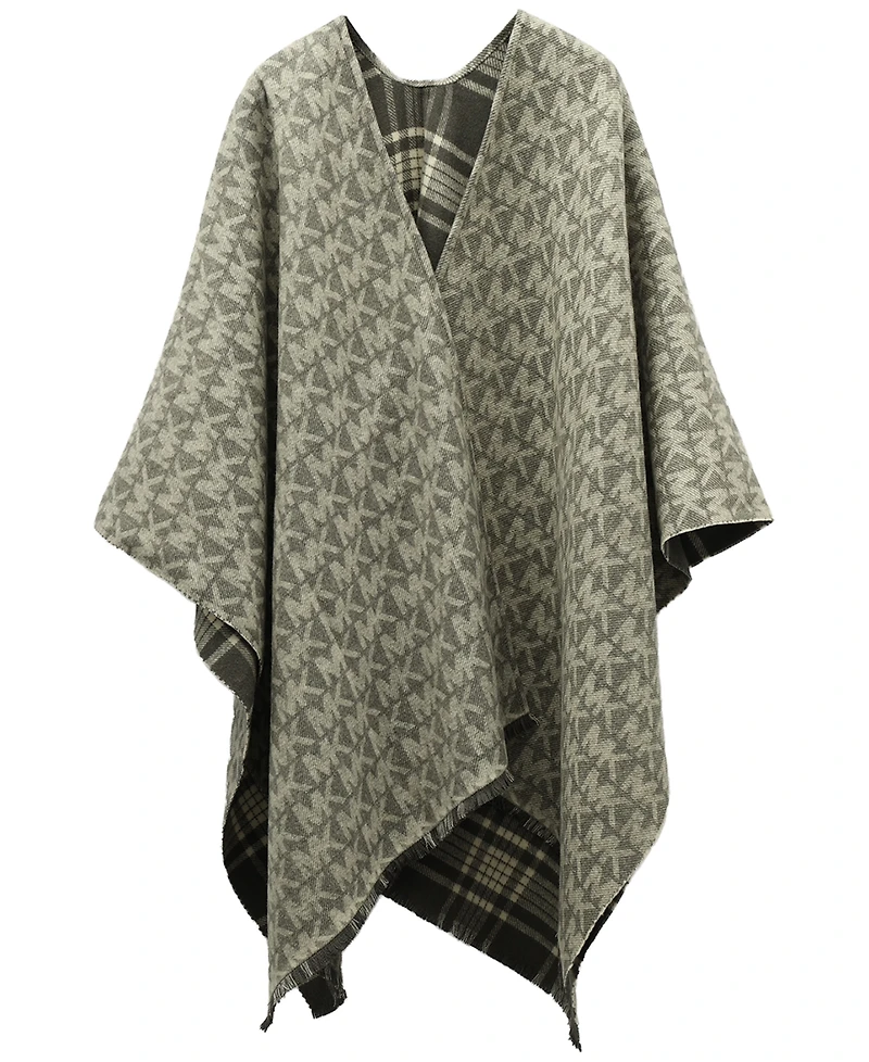 Michael Michael Kors Mk Plaid Reversible Ruana