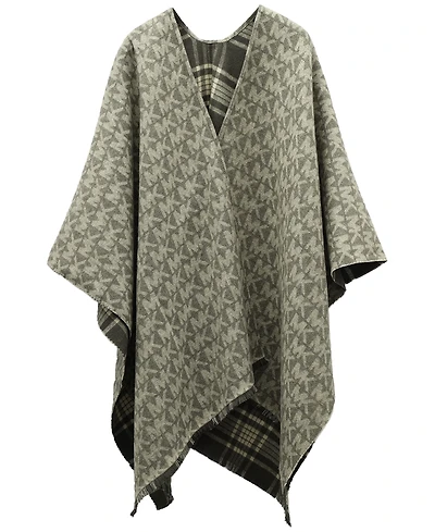 Michael Michael Kors Mk Plaid Reversible Ruana