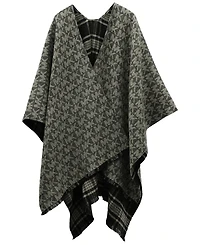 Michael Kors Mk Plaid Reversible Ruana