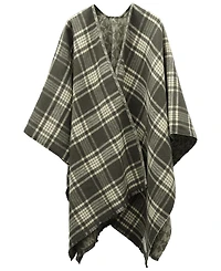 Michael Michael Kors Mk Plaid Reversible Ruana