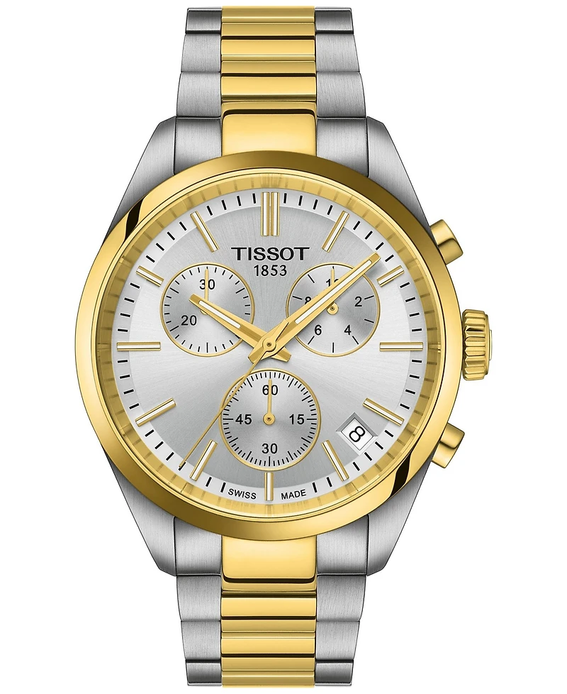 Tissot Men's Swiss Automatic Chronograph Pr 100 Two-Tone Stainless Steel Bracelet Watch 40mm