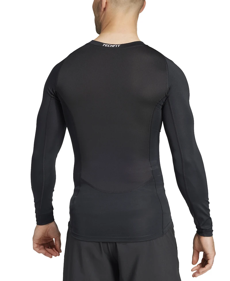 adidas Men's Fitted Crewneck Tech-Fit Compression Shirt