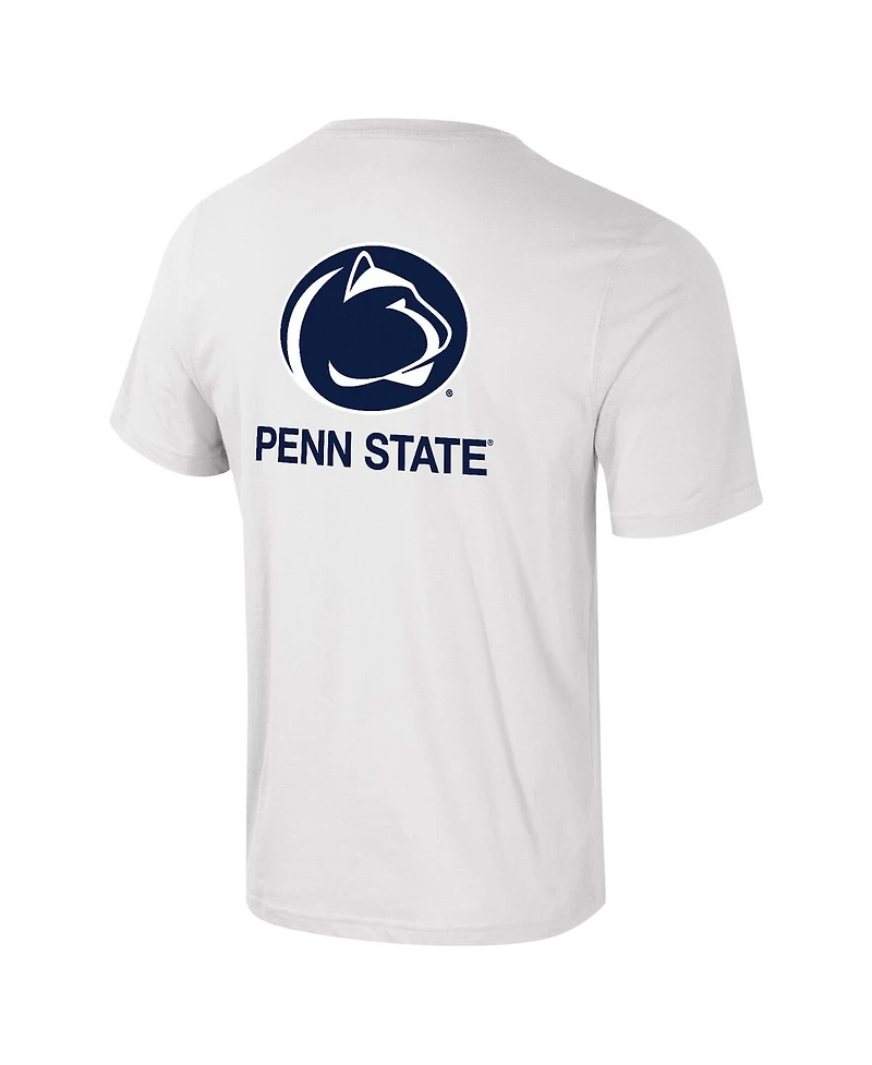 Colosseum Men's White Penn State Nittany Lions Logo Lockup 2-Hit Active Blend T-Shirt