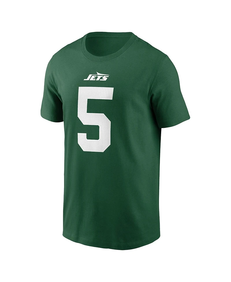 Nike Men's Garrett Wilson Green New York Jets Name Number T-Shirt