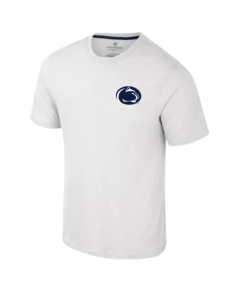 Colosseum Men's White Penn State Nittany Lions Logo Lockup 2-Hit Active Blend T-Shirt