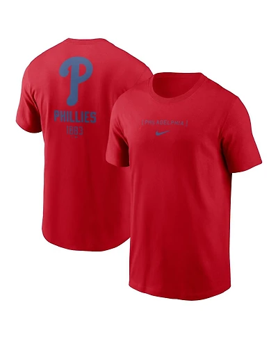Nike Men's Red Philadelphia Phillies Large Logo Back Stack T-Shirt