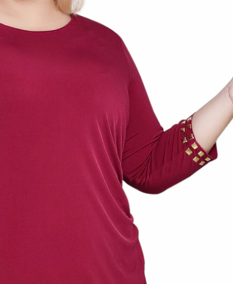 Ny Collection Plus Size 3/4 Sleeve Asymmetrical Dress
