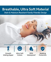 Guardmax Standard Size Terry Cotton Waterproof Pillow Protector with Zipper