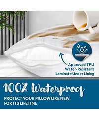Guardmax Queen Size Terry Cotton Waterproof Pillow Protector with Zipper - White (4 Pack)