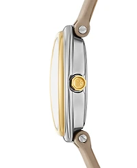 Tory Burch Women's The Oval Gray Leather Strap Watch 22mm