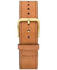 Tory Burch Women's The T Watch Brown Leather Strap Watch 18mm