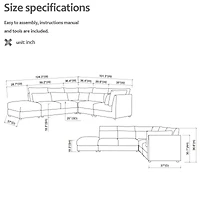 Sugift 5 - Piece Upholstered Sectional, Sofa Set