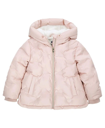 Rokka&Rolla Baby Girls Fleece Lined Heart Puffer Jacket 6-24M