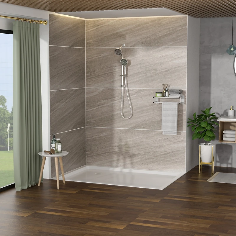 Multi Function Dual Shower Head - Shower System With 4.7 Rain Showerhead, 7-Function