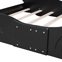 Streamdale Full Race Car-Shaped Platform Bed With Wheels