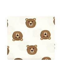 Hudson Baby Unisex Four-Pack Flannel Infant Receiving Blanket Cotton/Poly Blend