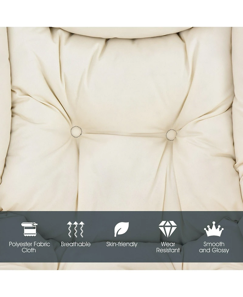 Modern Polyester Fabric Lazy Chair with Steel Frame and Side Pocket