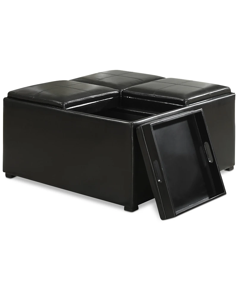 Avalon Faux Leather Coffee Table Storage Ottoman