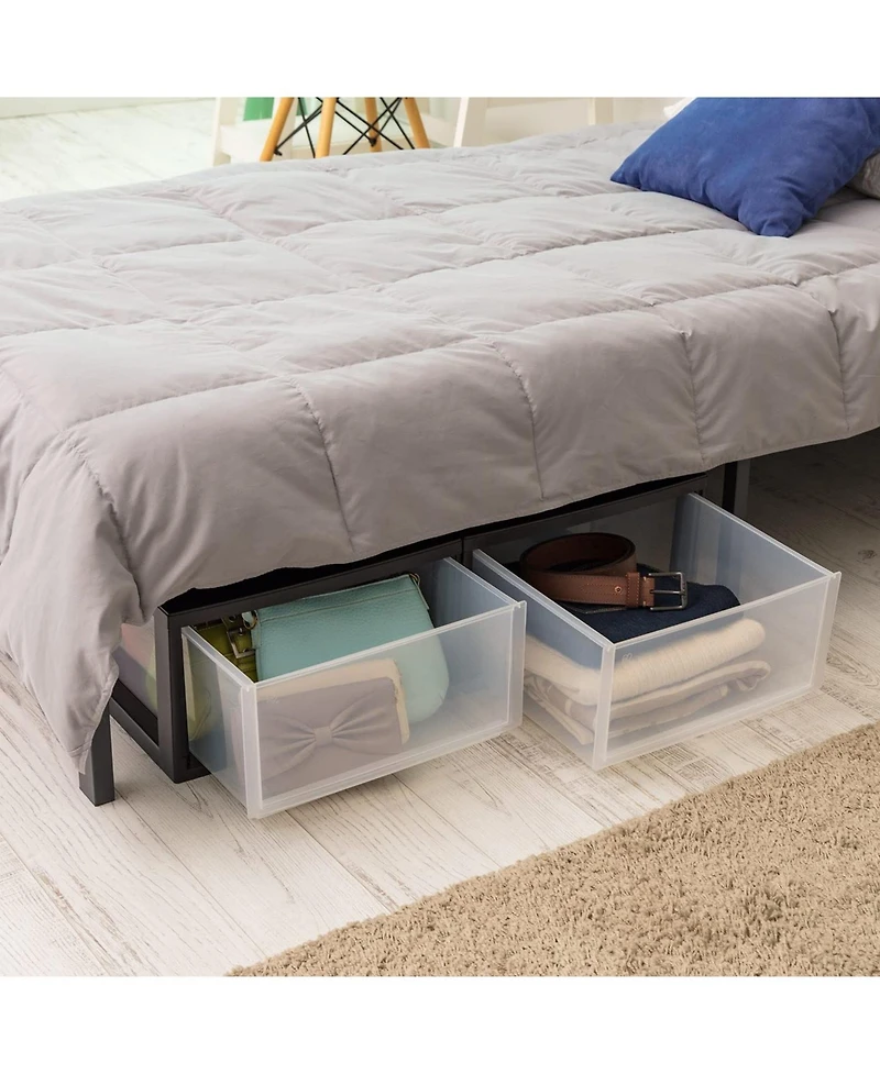 Iris Usa 30 Qt. Stackable Storage Drawer, 2 Pack, Plastic Drawer Organizer with Clear Doors for Pantry, Bedroom, Closet, Kitchen, Under-Sink