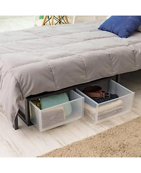Iris Usa 30 Qt. Stackable Storage Drawer, 2 Pack, Plastic Drawer Organizer with Clear Doors for Pantry, Bedroom, Closet, Kitchen, Under-Sink