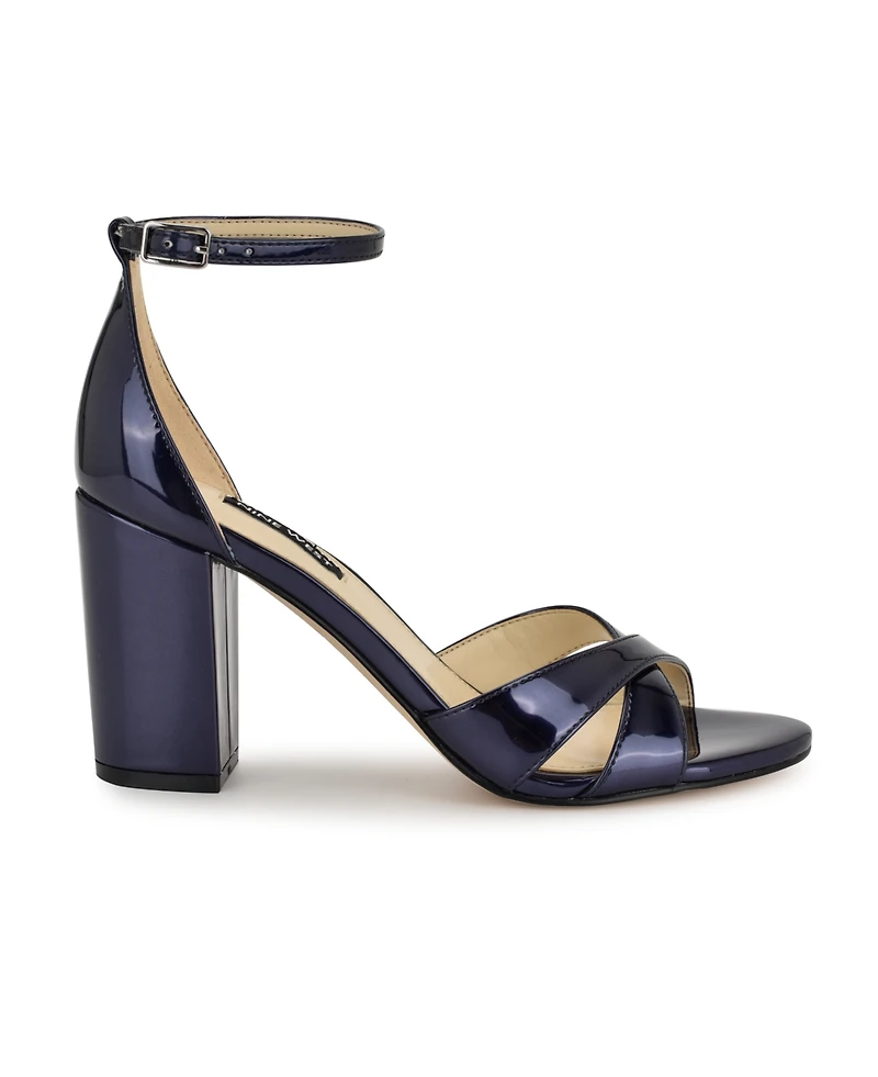 Nine West Women's Saile Criss-Cross High Block Heel Sandals