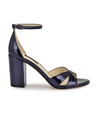 Nine West Women's Saile Criss-Cross High Block Heel Sandals
