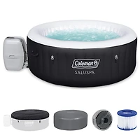 Bestway Coleman Miami AirJet Inflatable Hot Tub with EnergySense Cover, Black