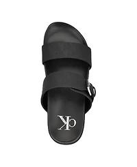 Calvin Klein Women's Landesa Double Band Flat Slip-On Sandals