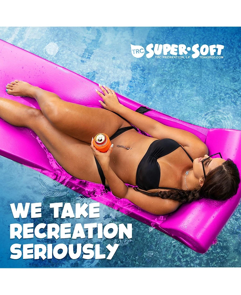Trc Recreation Sunsation 1.75" Thick Foam Lounger Raft Pool Float, Flamingo Pink