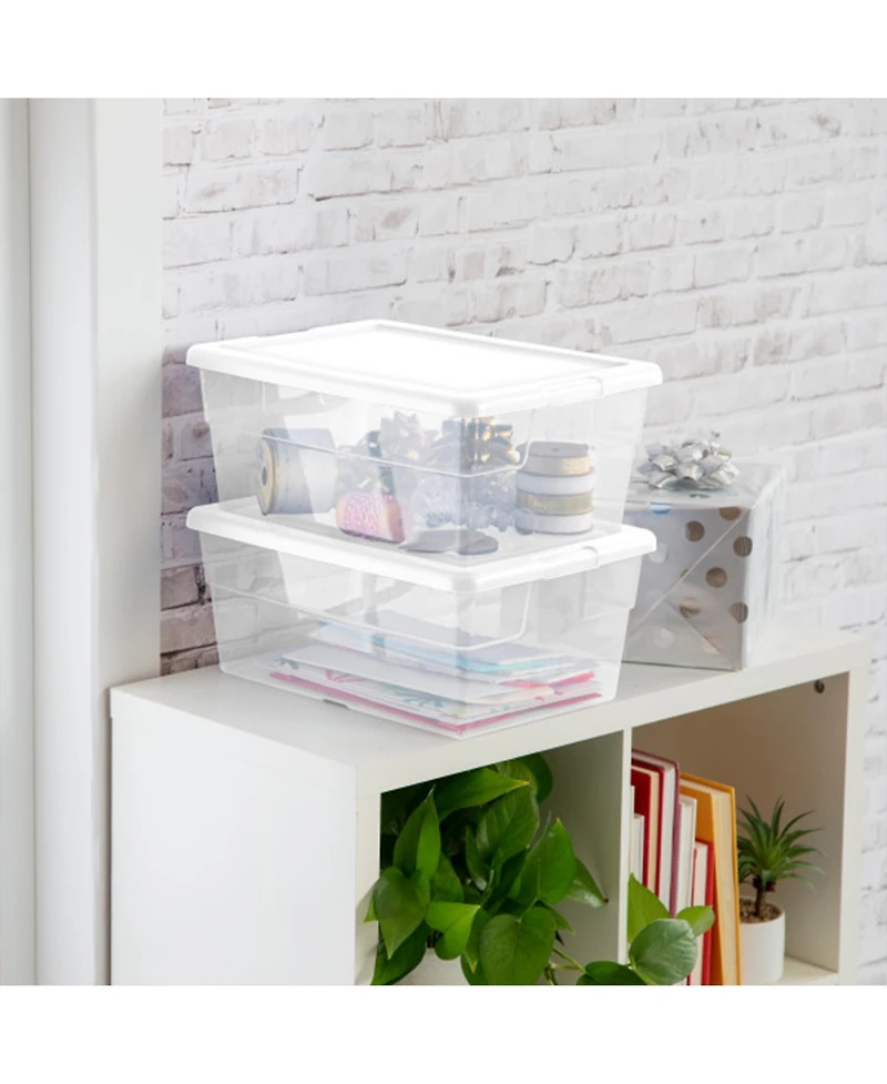 Sterilite 16 Quart Stacking Storage Box Container Tub with Lid