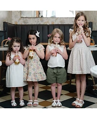 Hope & Henry Big Girls Sleeveless Bow Front Linen Sundress