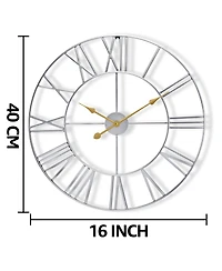 Sorbus Large Wall Clock for Living Room Decor - Roman Numeral Kitchen 16 inch Decorative (Gold)