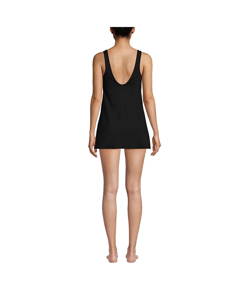Lands' End Women's Scoop Neck Mini Swim Dress Swimsuit