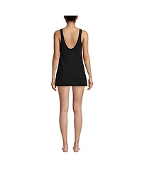 Lands' End Women's Scoop Neck Mini Swim Dress Swimsuit