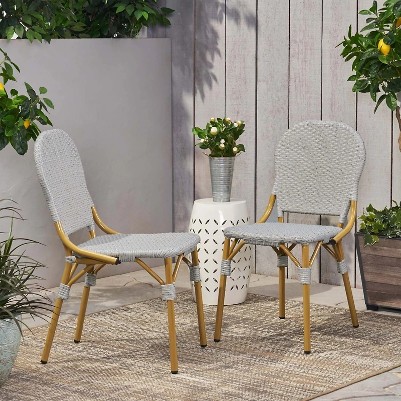 Outdoor Cafe Accent Chair Set (Set of 2)